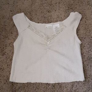 Cream crop tank top